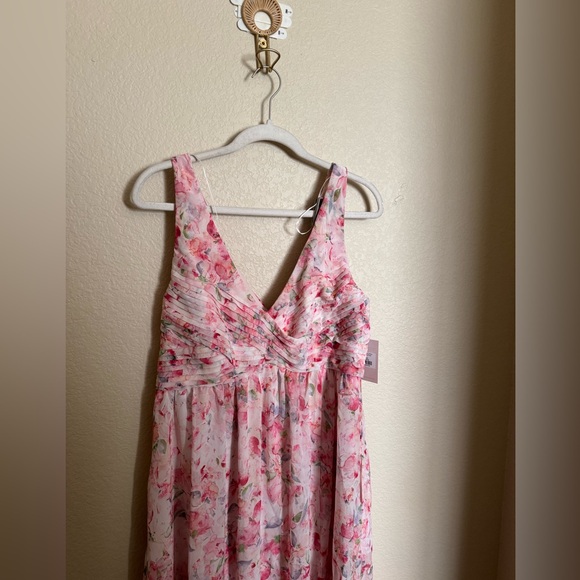 Birdy Grey Laurie Chiffon Bridesmaid Dress Sz XL Pink Falling Petals NEW Plus Sz - Picture 4 of 10